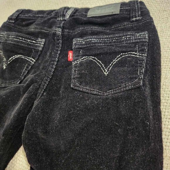 Levi's Fit and Flare Black Corduroy Pants Girls Size 5 - Picture 2 of 6